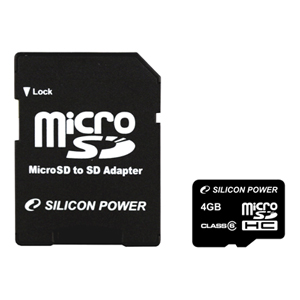 Silicon Power Micro Secure Digital 04 Gb SDHC Class 4 + adapt