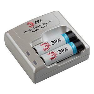 ЭРА C-421 Travel Charger + 2x2700mAh (12/24/288)