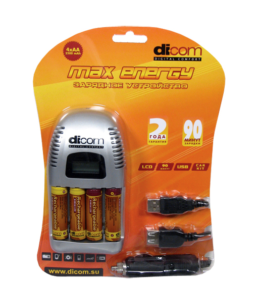 З/у DICOM ЗУ Max Energy DC101 + 4 ak. 2500