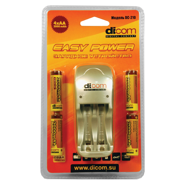 З/у DICOM ЗУ Ultima DC210 + 4ak. 2000mAh