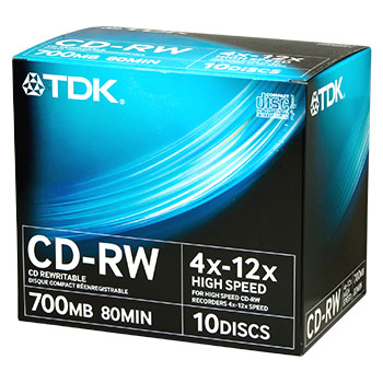 CD-RW 80 4-12x Jewel Case (10)