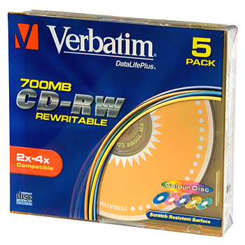 CD-RW 80 2-4x Slim color (5)