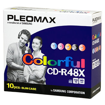 CD-R 80 min 700 mb 48x Pleomax Slim Color (10/200)