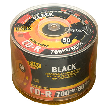 CD-R 80 48x Black Cake Box (50)