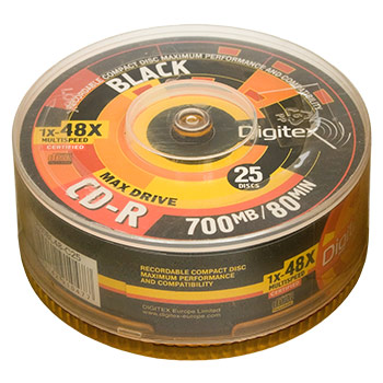 CD-R 80 48x Black Cake Box (25)