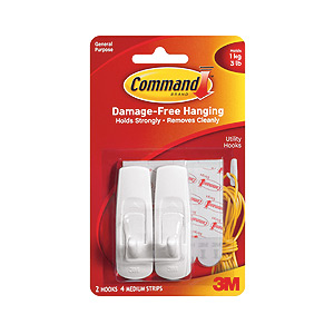 17001 Command Легкоудал. крючок бел. средн. 1,35 кг., 2 шт. (уп) (36/1800)