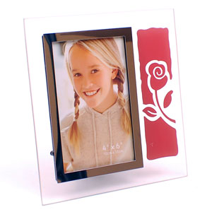 PATA 90721 gl 10X15 white trim colored rose (12/48)