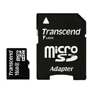       Transcend Micro Secure Digital 16 Gb Class 2 + adapter