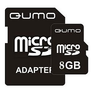       QUMO Micro Secure Digital 08 Gb Class 2 [HC] + Adapter