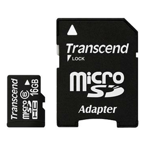       Transcend Micro Secure Digital 16 Gb Class 6 + adapter