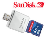 SanDisk 4GB Ultra II SDHC- +   